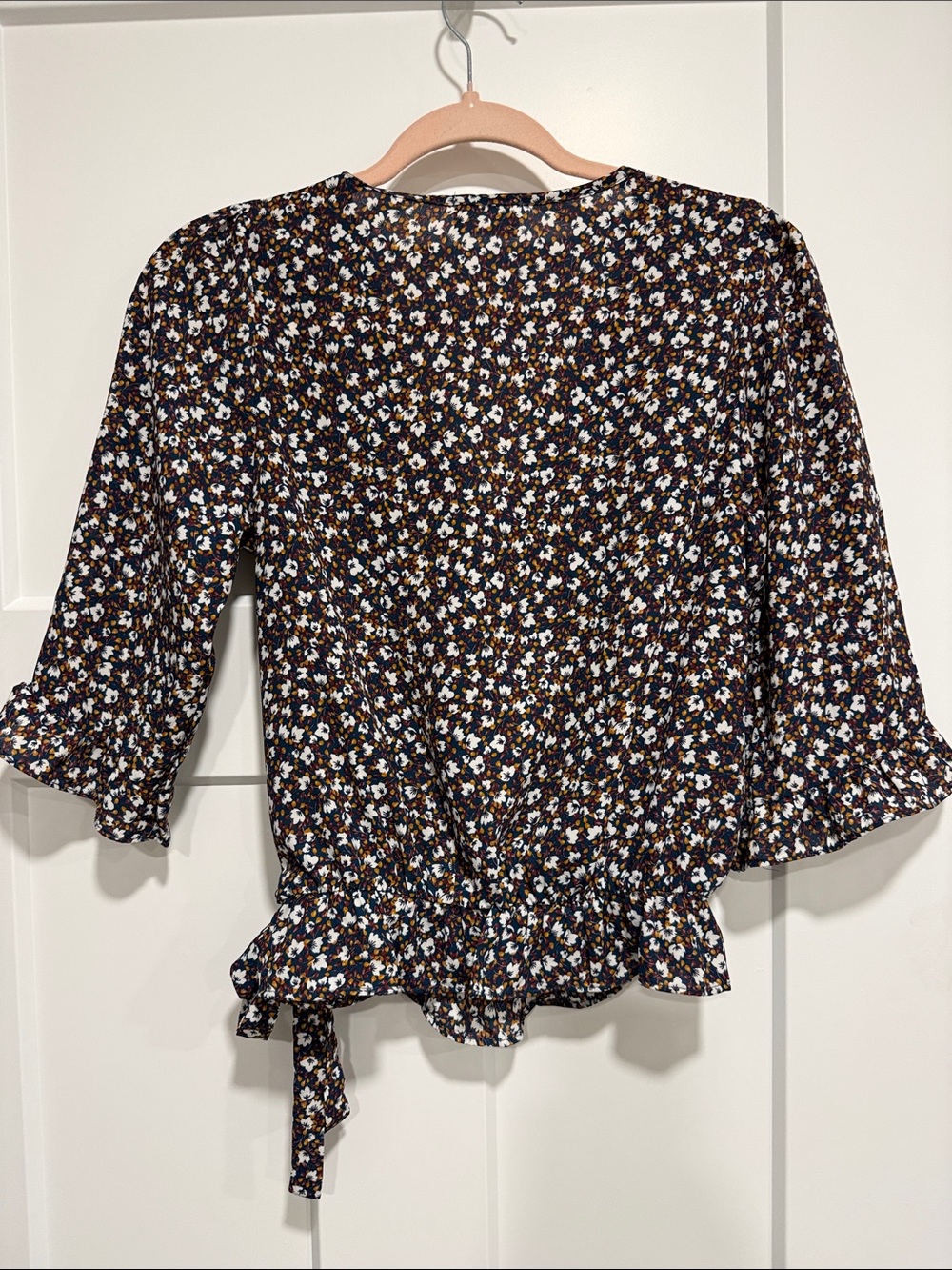Sienna Sky Black Multi Floral Tie-Waist Blouse - Picture 3 of 3